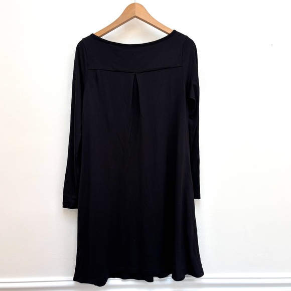Wool& Merino Wool Rowena Swing Dress Long Sleeves Lagenlook Minimalist Black S - Picture 8 of 11